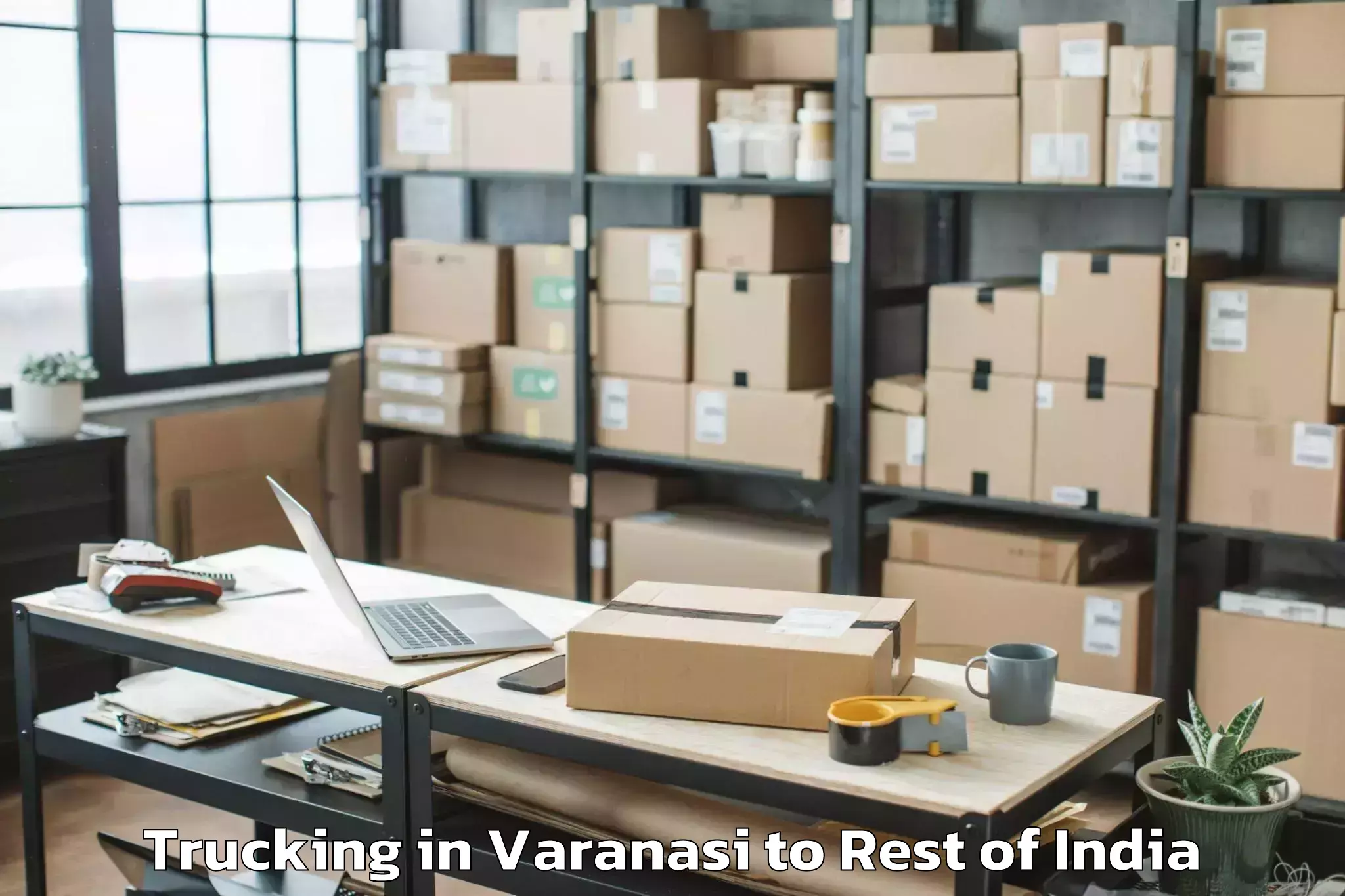 Book Varanasi to Darhal Trucking